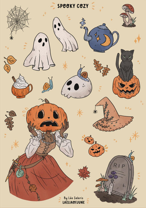 Spooky cozy - Planche d&#39;autocollants